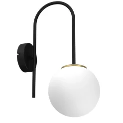 Luminex Wandlampe Metall Glas Schwarz Weiß Messing E14 Kugel* Wandleuchten|Küchenlampen