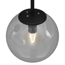 Luminex Wandlampe Metall Glas Schwarz Rauchgrau Messing E14* Wandleuchten|Küchenlampen