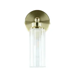 Searchlight Wandlampe Metall Glasschirm G9 IP44 B:10 cm in Messing