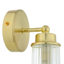 Searchlight Wandlampe Metall Glasschirm G9 IP44 B:10 cm in Messing