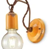 Online Ferroluce Wandlampe Metall H: 18 cm Gelb Shabby Antik E27 ARASI
