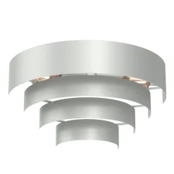 Luminex Wandlampe Metall Hellgrau B:40 cm E27 indirektes Licht* Wandleuchten|Flurlampen