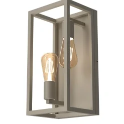 Luminex Wandlampe Metall in Beige E27 H:40 cm 2-flammig elegant* Wandleuchten|Flurlampen