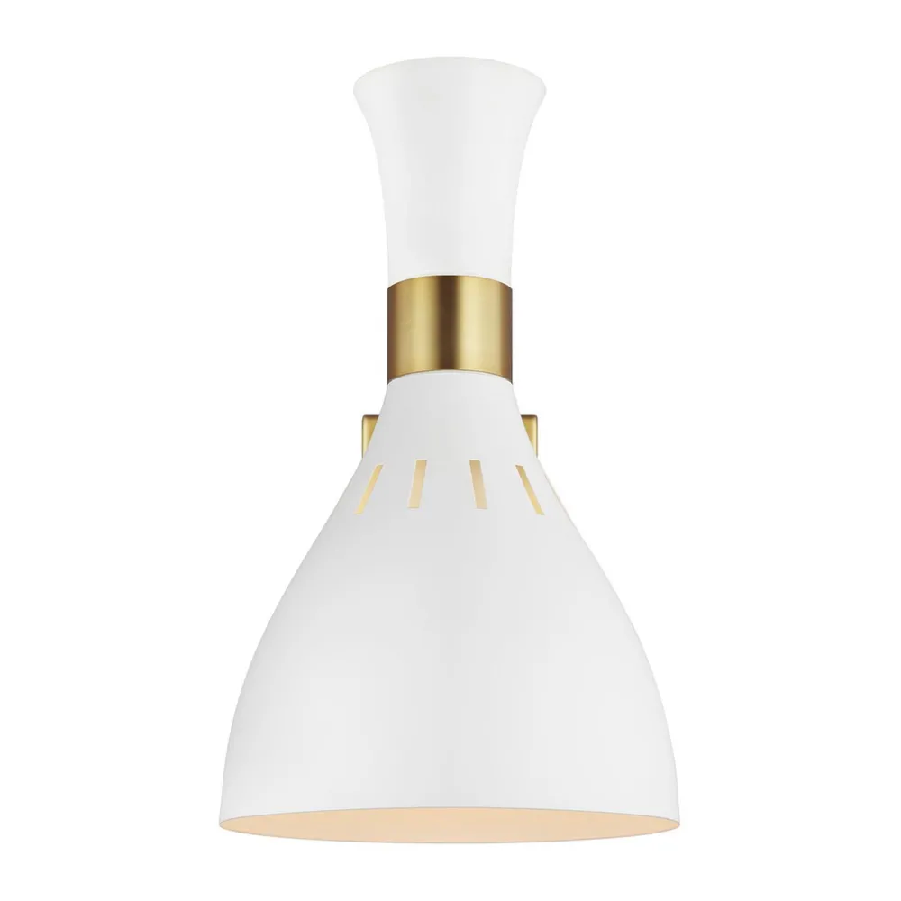 Clearance Elstead Wandlampe Metall in Weiß Messing E27 Retro Design