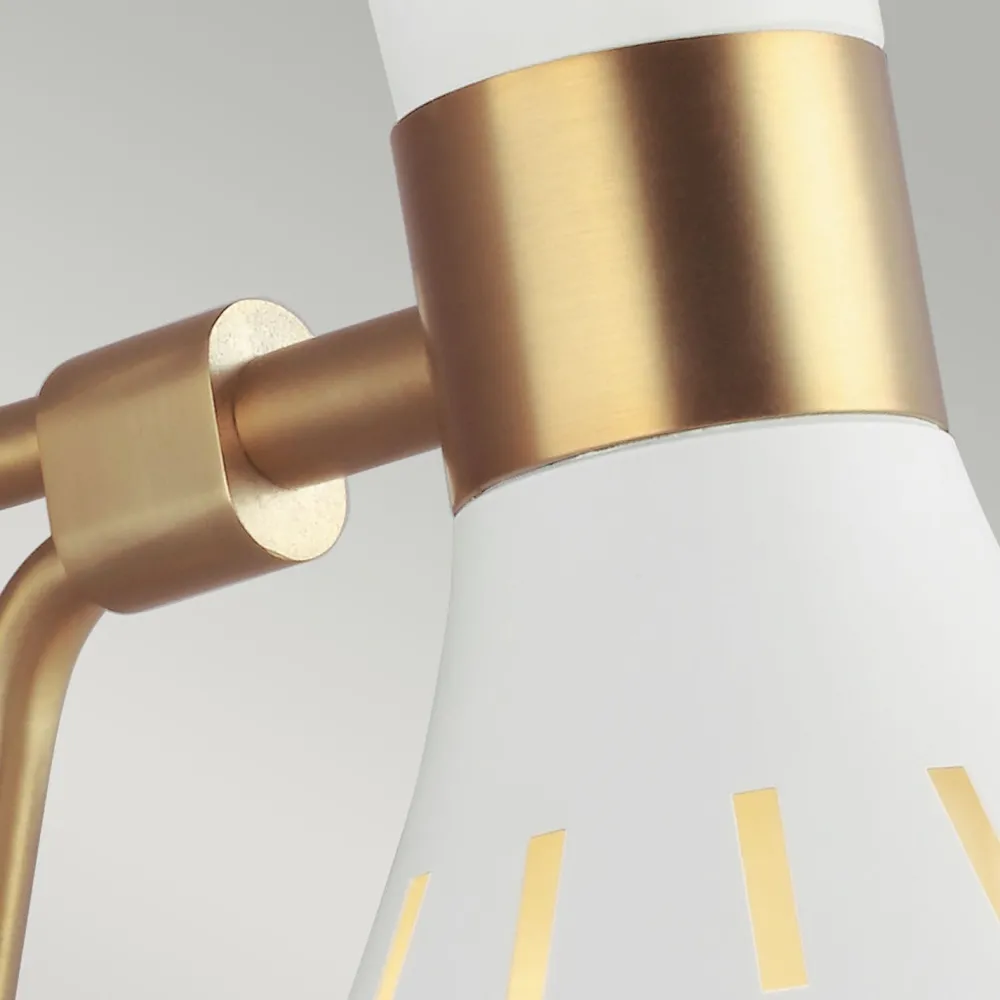 Clearance Elstead Wandlampe Metall in Weiß Messing E27 Retro Design