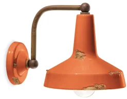 Ferroluce Wandlampe Metall Keramik H: 21 cm E27 Vintage MOLETI* Wohnzimmerlampen|Keramiklampen