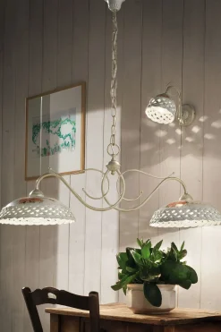 Ferroluce Wandlampe Metall Keramik 20 cm hoch E14 Landhausstil* Wohnzimmerlampen|Keramiklampen