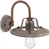 New Ferroluce Wandlampe Metall Keramik E27 25 cm breit Industrial NICOLA