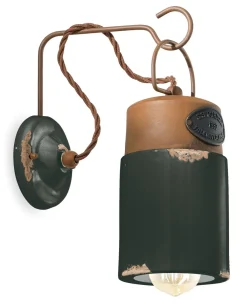 Ferroluce Wandlampe Metall Keramik E27 H: 33 cm Vintage Design* Wohnzimmerlampen|Keramiklampen