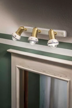 Clearance Ferroluce Wandlampe Metall Keramik E14 verstellbar 3-flammig