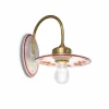 Outlet Ferroluce Wandlampe Metall Keramik E27 22 cm breit Landhaus Stil