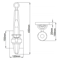 Outlet Elstead Wandlampe Metall Kristall 45 cm hoch E14 HARLOW