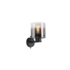 Searchlight Wandlampe Metall Rauchglas E27 H:24 cm mit Schalter