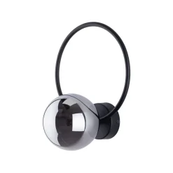 TK Lighting Wandlampe Metall Rauchglas G9 Schwarz Graphit Kugel Schirm* Wandleuchten|Flurlampen