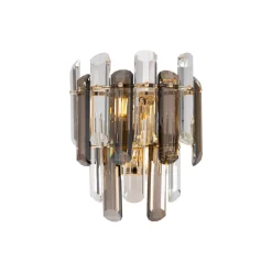 Maytoni Wandlampe Metall Rauchglas E14 H: 27 cm 2-flammig KARL* Wandleuchten|Flurlampen