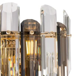 Maytoni Wandlampe Metall Rauchglas E14 H: 27 cm 2-flammig KARL* Wandleuchten|Flurlampen