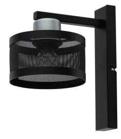 Sigma Wandlampe Metall Schwarz Silber H:25 cm E27 klein* Wandleuchten|Küchenlampen