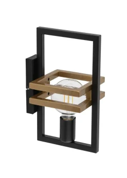 Sigma Wandlampe Metall Schwarz Gold klein B:14,5 cm elegant* Wandleuchten|Flurlampen