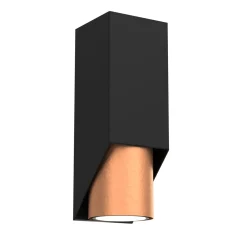 Luminex Wandlampe Metall Schwarz Kupfer B:6 cm GU10 akzentuiert* Wandleuchten|Flurlampen
