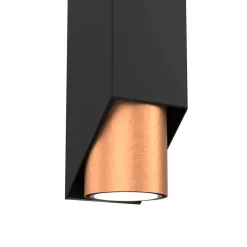 Luminex Wandlampe Metall Schwarz Kupfer B:6 cm GU10 akzentuiert* Wandleuchten|Flurlampen