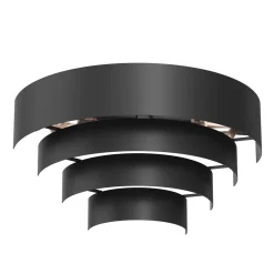 Outlet Luminex Wandlampe Metall Schwarz B:40 cm E27 indirektes Licht