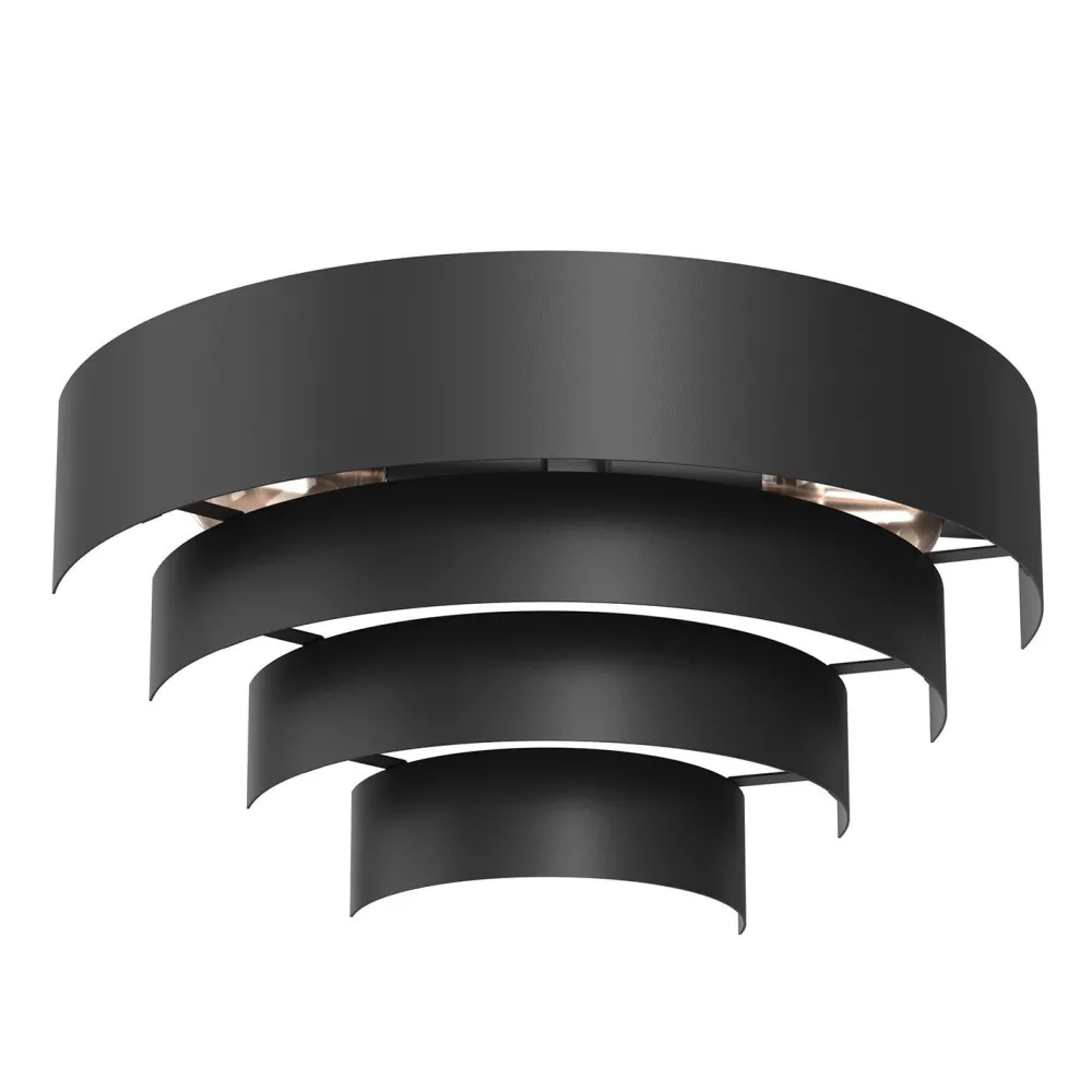 Outlet Luminex Wandlampe Metall Schwarz B:40 cm E27 indirektes Licht