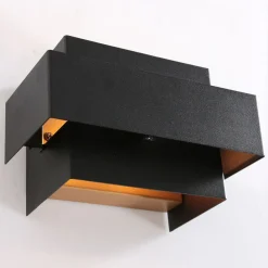 Clearance Steinhauer Wandlampe Metall Schwarz Gold B:20 cm inkl. G9 indirekt