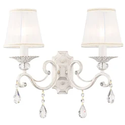 Maytoni Wandlampe Metall Stoff E14 in Shabby Weiß Gold Weiß