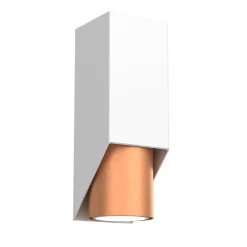 Luminex Wandlampe Metall Weiß Kupfer B:6 cm elegant akzentuiert* Wandleuchten|Flurlampen