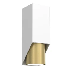 Luminex Wandlampe Metall Weiß Messing GU10 stilvoll akzentuiert* Wandleuchten|Flurlampen