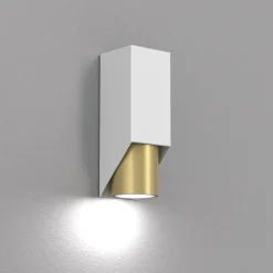 Luminex Wandlampe Metall Weiß Messing GU10 stilvoll akzentuiert* Wandleuchten|Flurlampen