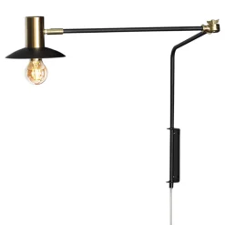 By Rydéns Wandlampe mit Kabel und Stecker Metall E27 Schwenkarm* Wandleuchten|Wohnzimmerlampen