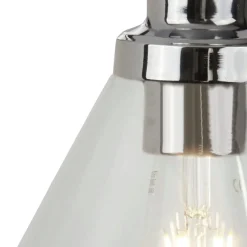 New Searchlight Wandlampe mit Schalter Chrom Klar E27 Glas