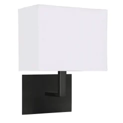 Searchlight Wandlampe mit Schalter E27 Schwarz Weiß Stoff Metall* Wohnzimmerlampen|Stofflampen