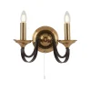Online Searchlight Wandlampe mit Schalter 2-flammig E14 in Bronze B: 33 cm