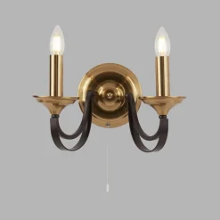 Online Searchlight Wandlampe mit Schalter 2-flammig E14 in Bronze B: 33 cm