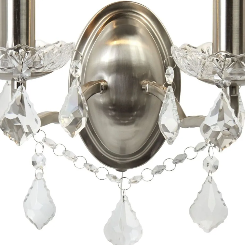 Searchlight Wandlampe mit Schalter 2-flammig E14 in Silber matt* Wandleuchten|Wohnzimmerlampen