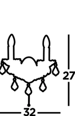 Searchlight Wandlampe mit Schalter 2-flammig E14 in Silber matt* Wandleuchten|Wohnzimmerlampen