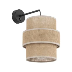Online TK Lighting Wandlampe mit Schalter H: 33 cm Jute Metall E27 Modern