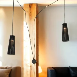 Nowodvorski Wandlampe mit Schalter Holz Schwarz 2-flmg Dover* Wandleuchten