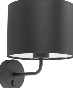 TK Lighting Wandlampe mit Schalter in Schwarz Sofa Bett* Wandleuchten|Flurlampen