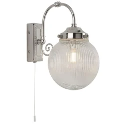Hot Searchlight Wandlampe mit Schalter IP44 Chrom Weiß Kugelschirm Bad
