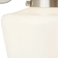 New Searchlight Wandlampe mit Schalter IP44 Silber Weiß Badezimmer