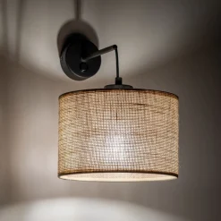 Outlet TK Lighting Wandlampe mit Schalter Jute E27 H: 30 cm Boho RIANNE