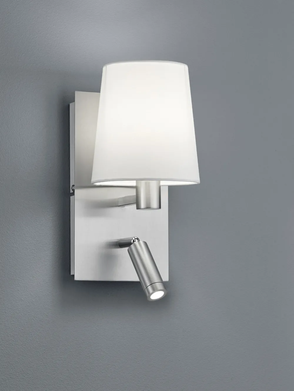 Trio Reality Wandlampe mit Schalter Metall Stoff Leselicht flexibel* Flurlampen|Wohnzimmerlampen