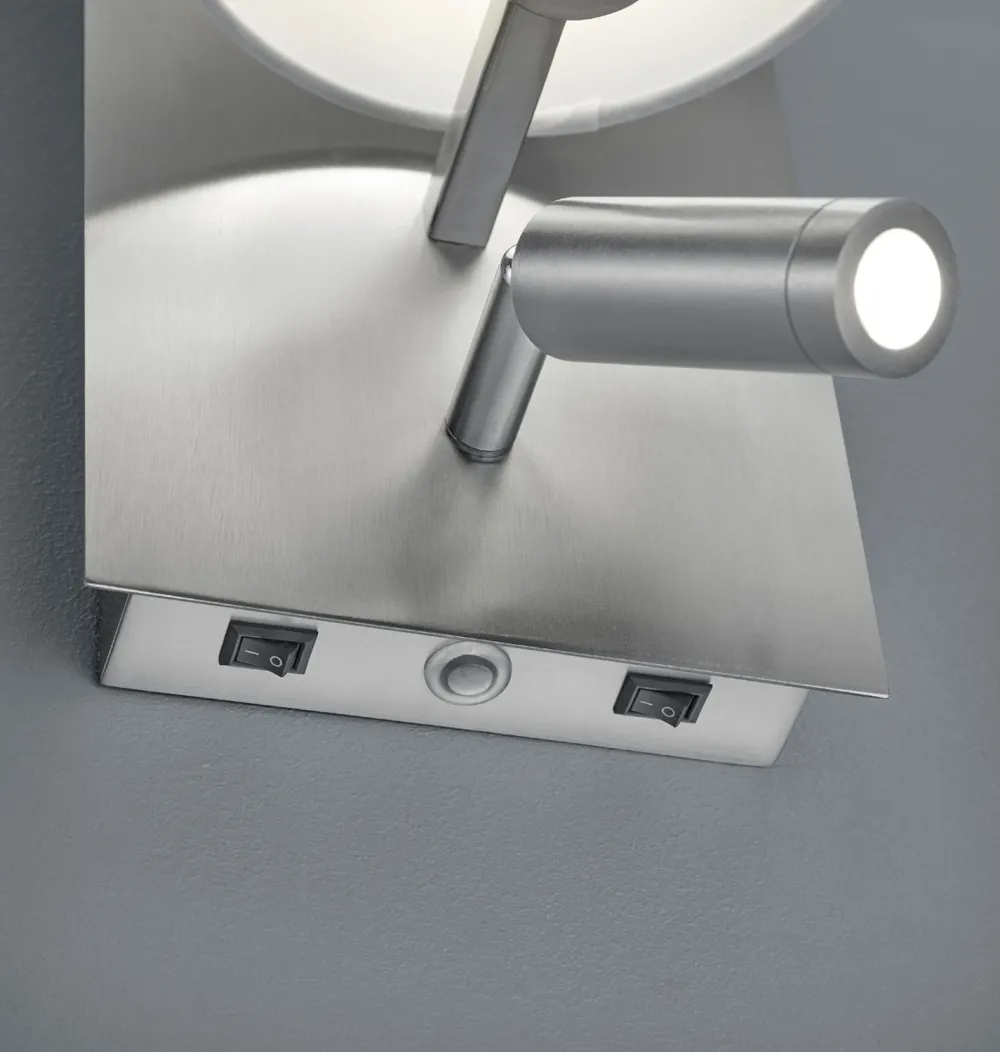 Trio Reality Wandlampe mit Schalter Metall Stoff Leselicht flexibel* Flurlampen|Wohnzimmerlampen