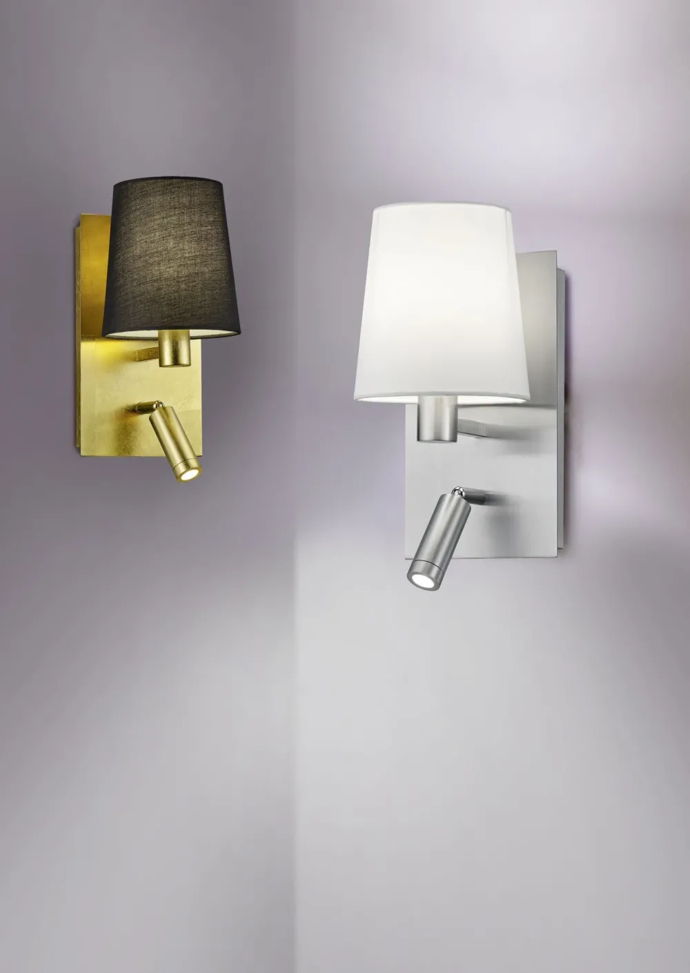 Trio Reality Wandlampe mit Schalter Metall Stoff Leselicht flexibel* Flurlampen|Wohnzimmerlampen