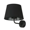 TK Lighting Wandlampe mit Schalter Schwarz Stoffschirm MAJA* Bauhaus Lampen|Wohnzimmerlampen