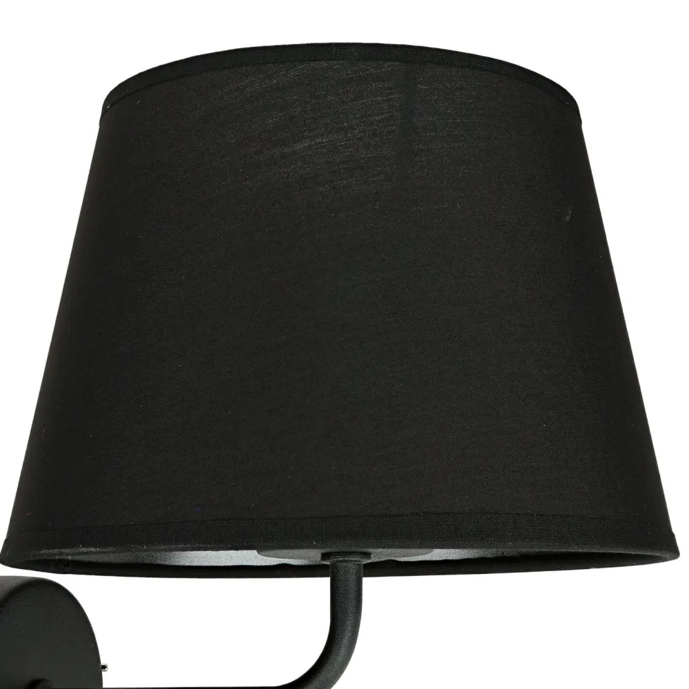 TK Lighting Wandlampe mit Schalter Schwarz Stoffschirm MAJA* Bauhaus Lampen|Wohnzimmerlampen