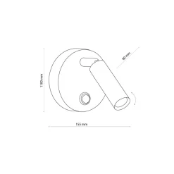 TK Lighting Wandlampe mit Schalter schwenkbar Metall in Gold rund* Wandleuchten|Flurlampen